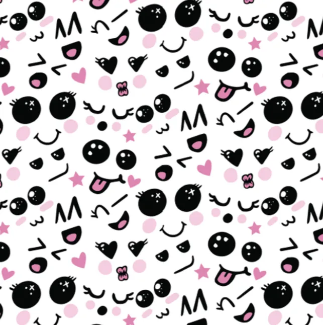 Cutie Patootie Emoji 12" Pattern Heat Transfer Vinyl / Siser Easy Patterns / Printed HTV