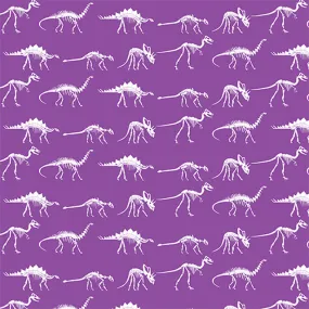 Dinosaur Skeleton on Purple 12" Pattern Heat Transfer Vinyl / Siser Easy Patterns / Printed HTV