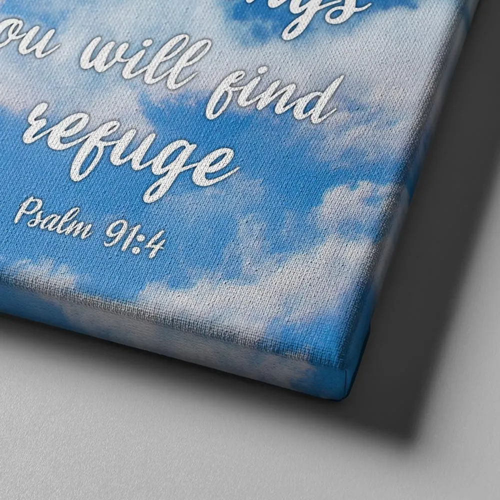 Dove Flying In The Sky On Psalm 914 Wall Art - Christian Canvas Wall Art