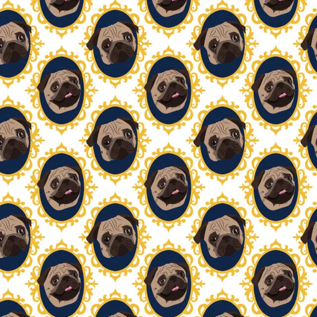 Fancy Pug 12" Pattern Heat Transfer Vinyl / Siser Easy Patterns / Printed HTV