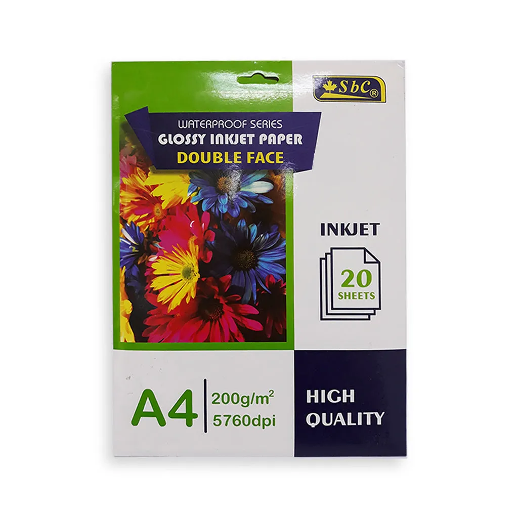 Glosssy Two Face Inkjet Paper 200gsm A4 20sht