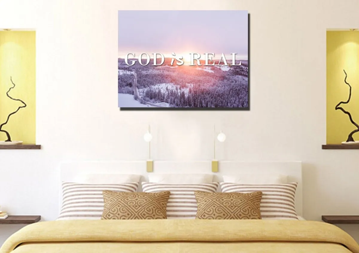 God Is Real Wall Art Canvas Print - Christian Canvas Wall Art