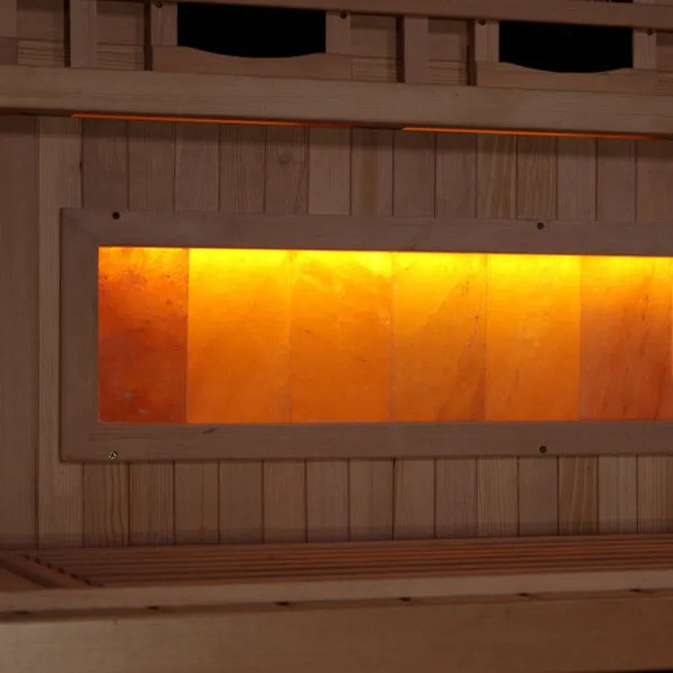 Golden Designs 2-Person Full Spectrum PureTech™ Near Zero EMF FAR Infrared Sauna with Himalayan Salt Bar (Canadian Hemlock)