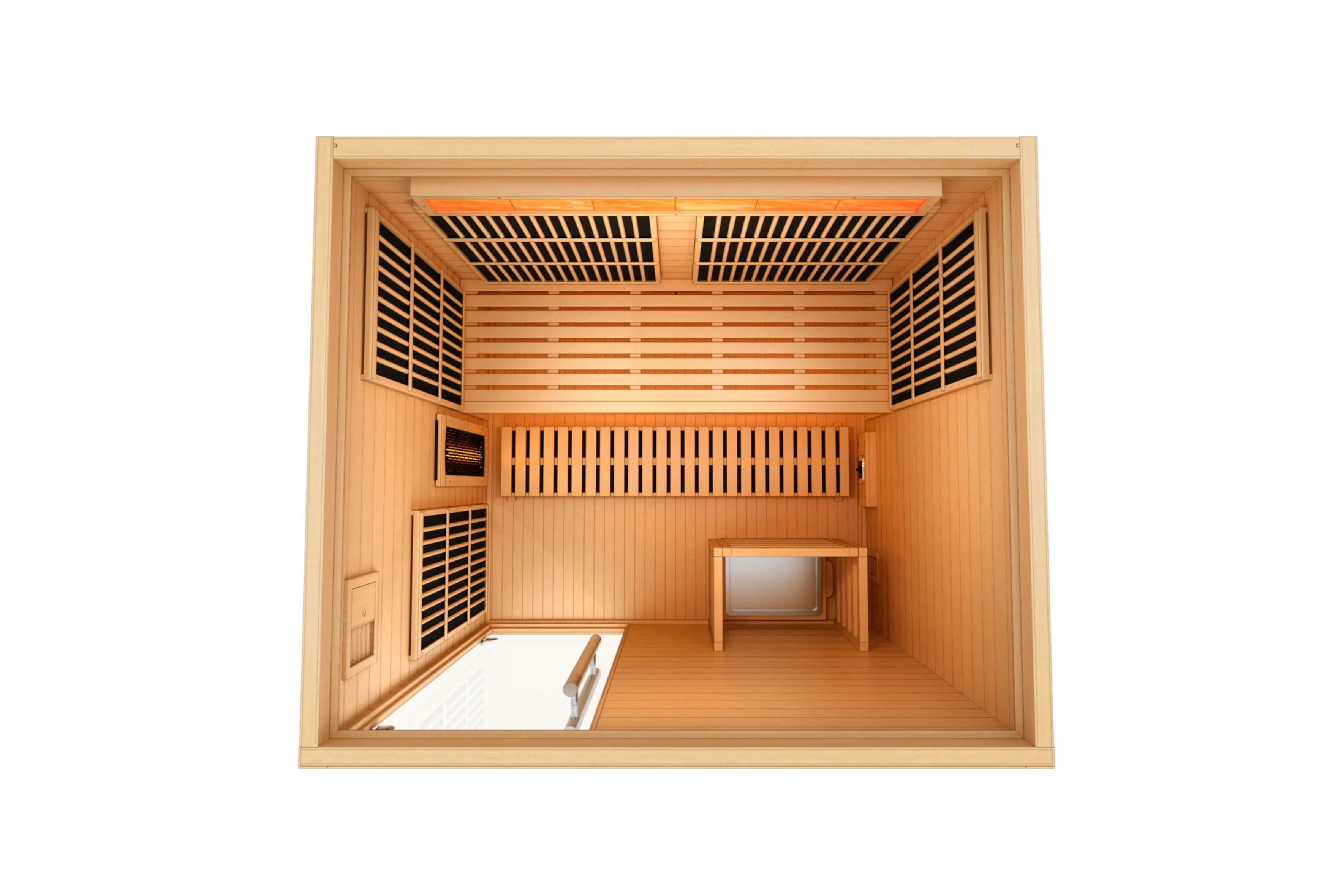 Golden Designs 2025 "Soria" 3-Person Hybrid Sauna (Indoor/Full Spectrum/Harvia Stove)