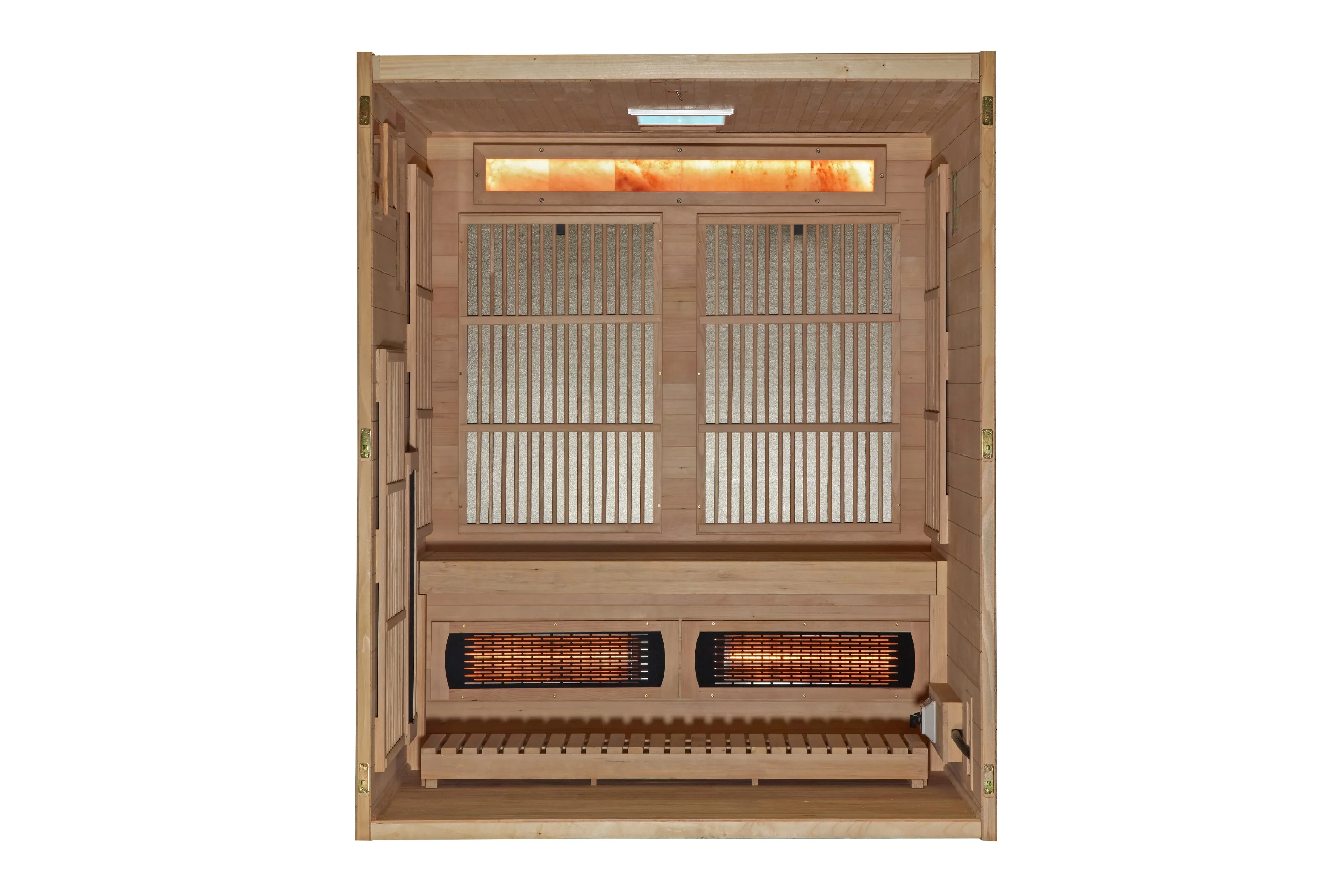 Golden Designs 2025 "Soria" 3-Person Hybrid Sauna (Indoor/Full Spectrum/Harvia Stove)
