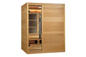 Golden Designs 2025 "Soria" 3-Person Hybrid Sauna (Indoor/Full Spectrum/Harvia Stove)