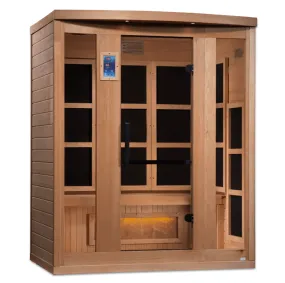 Golden Designs 3-Person "Hotel Edition" Full Spectrum PureTech™ Near Zero EMF FAR Infrared Sauna with Himalayan Salt Bar | GDI-8030-H3