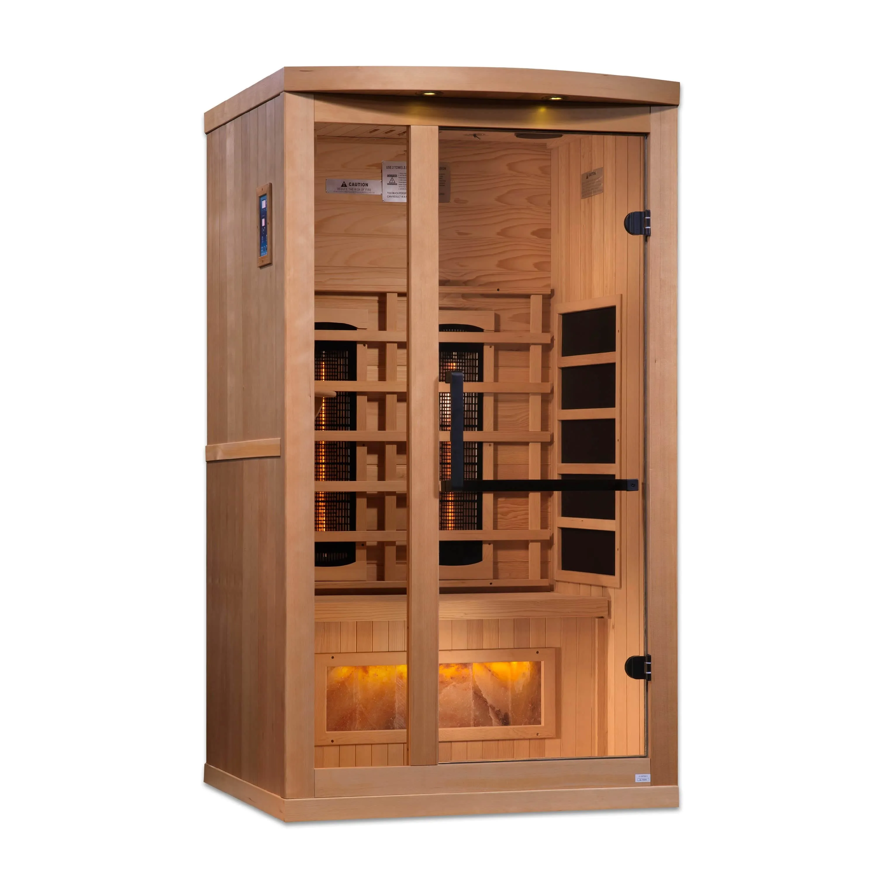 Golden Designs "Reserve Edition" 1-2 Person Full Spectrum PureTech™ Near Zero EMF Infrared Sauna with Himalayan Salt Bar | GDI-8010-03