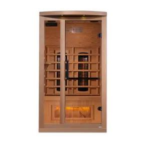 Golden Designs "Reserve Edition" 1-2 Person Full Spectrum PureTech™ Near Zero EMF Infrared Sauna with Himalayan Salt Bar | GDI-8010-03