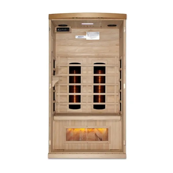 Golden Designs "Reserve Edition" 1-2 Person Full Spectrum PureTech™ Near Zero EMF Infrared Sauna with Himalayan Salt Bar | GDI-8010-03
