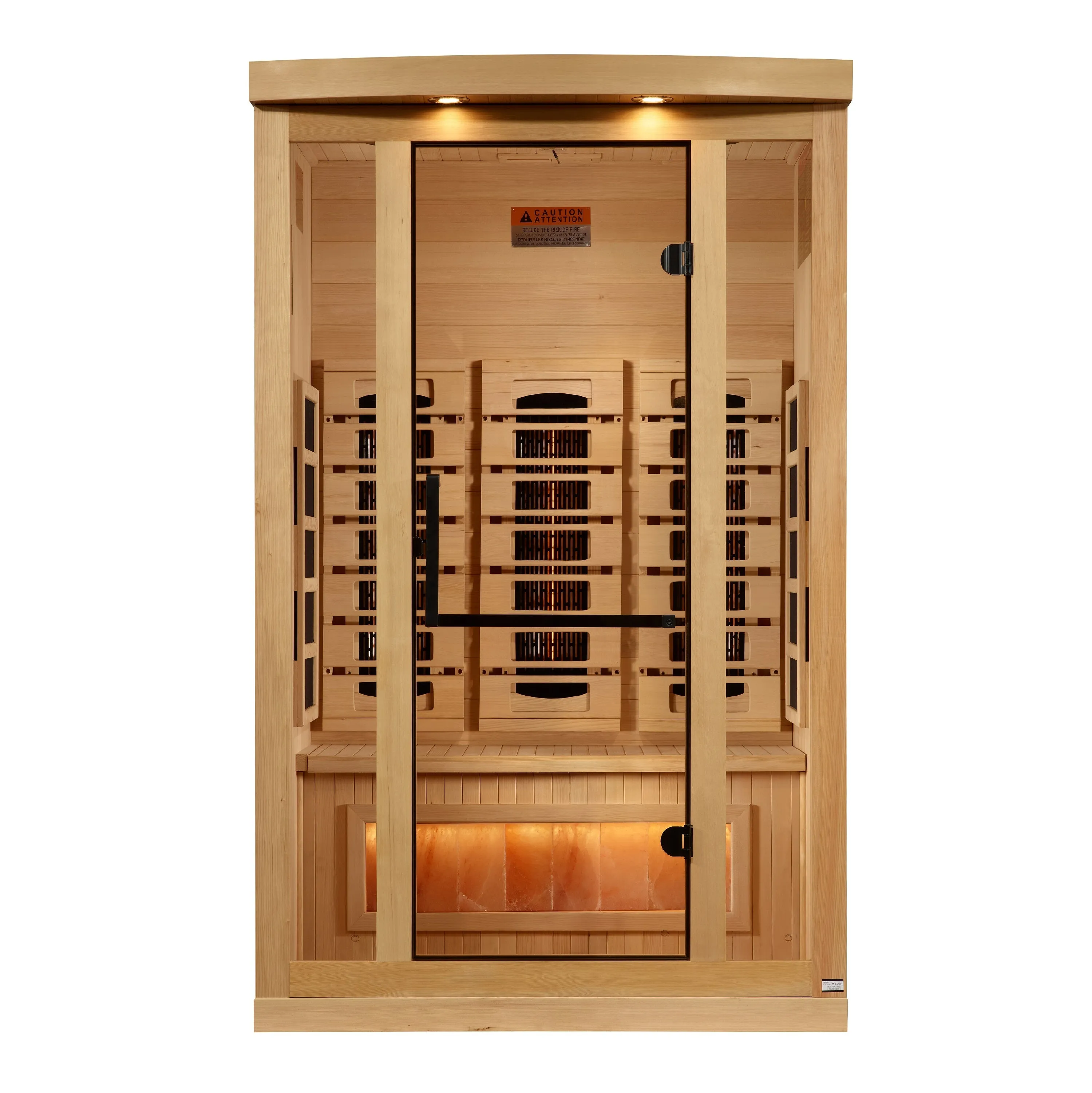 Golden Designs "Reserve Edition" 2-Person Full Spectrum PureTech™ Near Zero EMF Infrared Sauna with Himalayan Salt Bar | GDI-8020-03