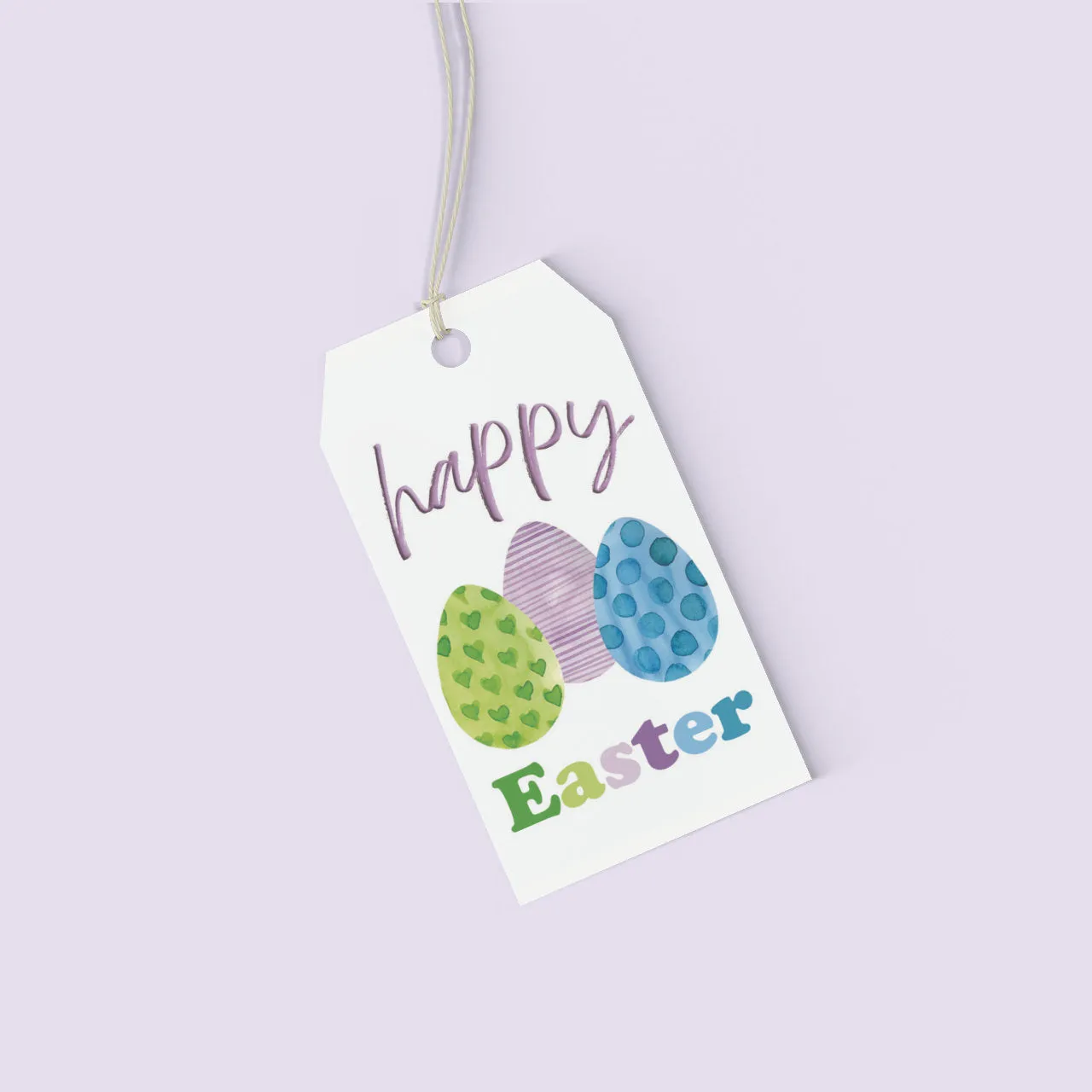 HAPPY EASTER printable gift tag - Easter eggs - Instant download