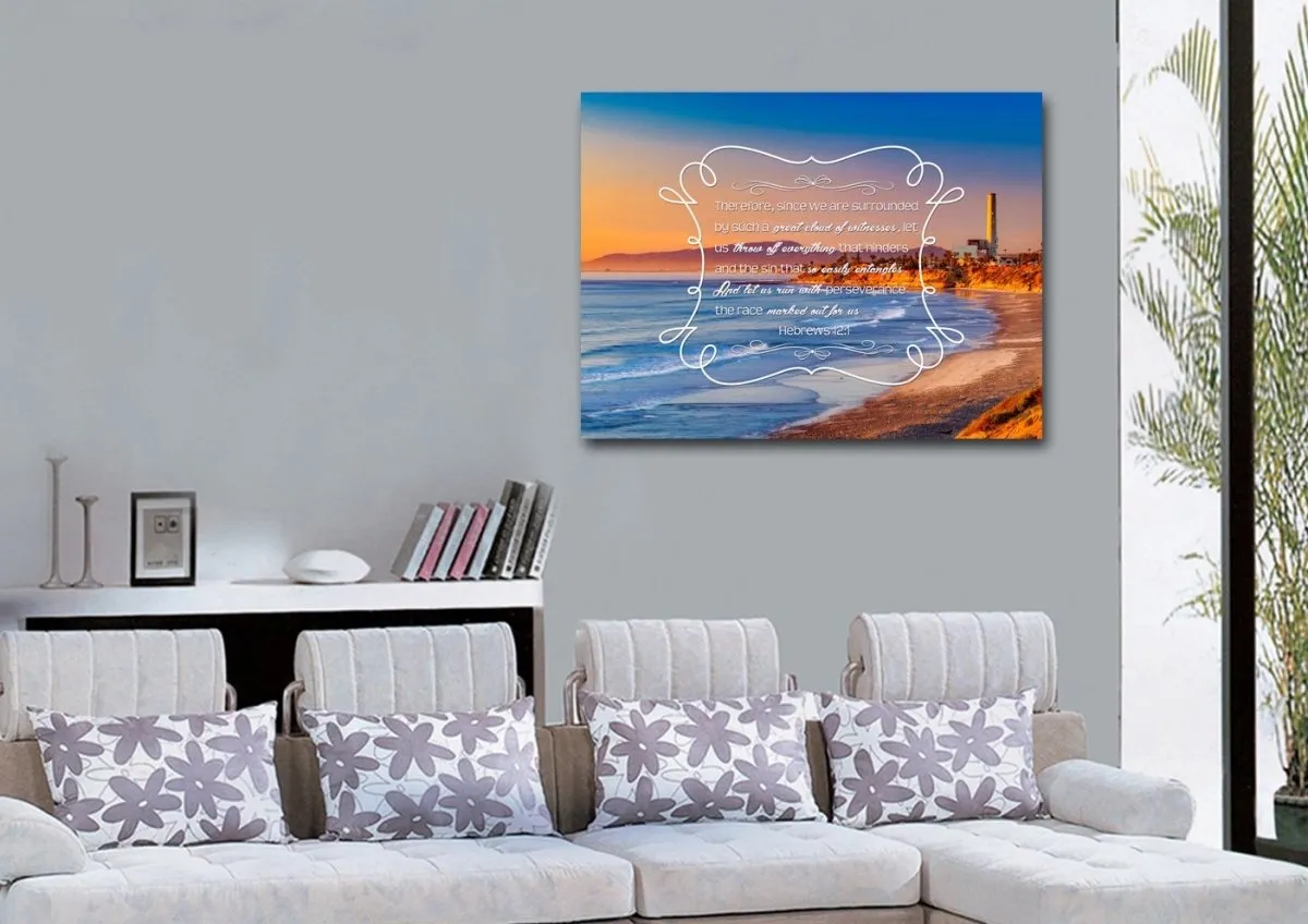 Hebrews 121 Wall Art Canvas Print - Christian Canvas Wall Art