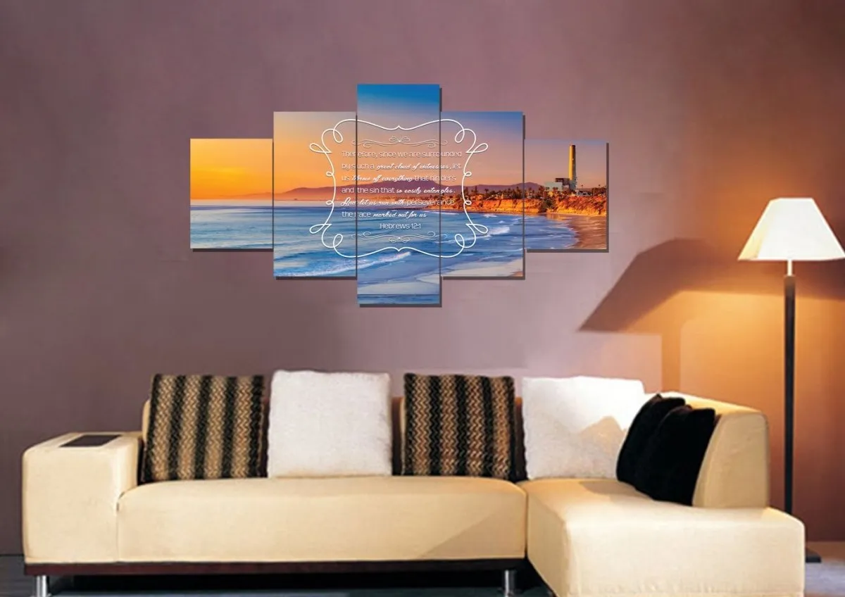Hebrews 121 Wall Art Canvas Print - Christian Canvas Wall Art