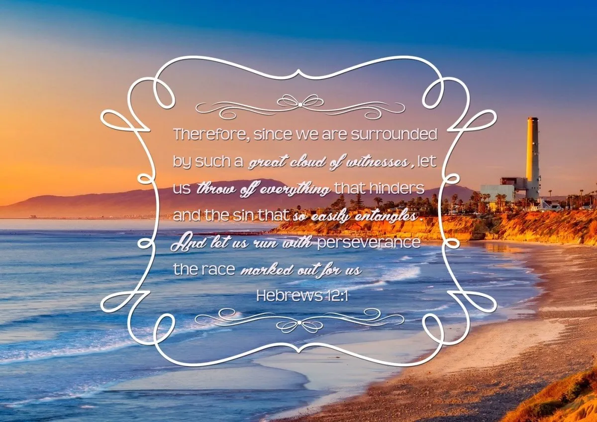 Hebrews 121 Wall Art Canvas Print - Christian Canvas Wall Art