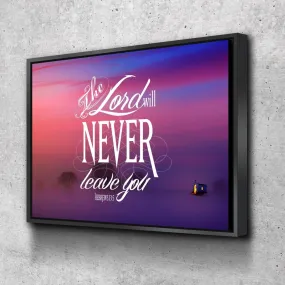 Hebrews 135 The Lord Will Never Leave You Canvas Wall Art Print - Christian Canvas Wall Art