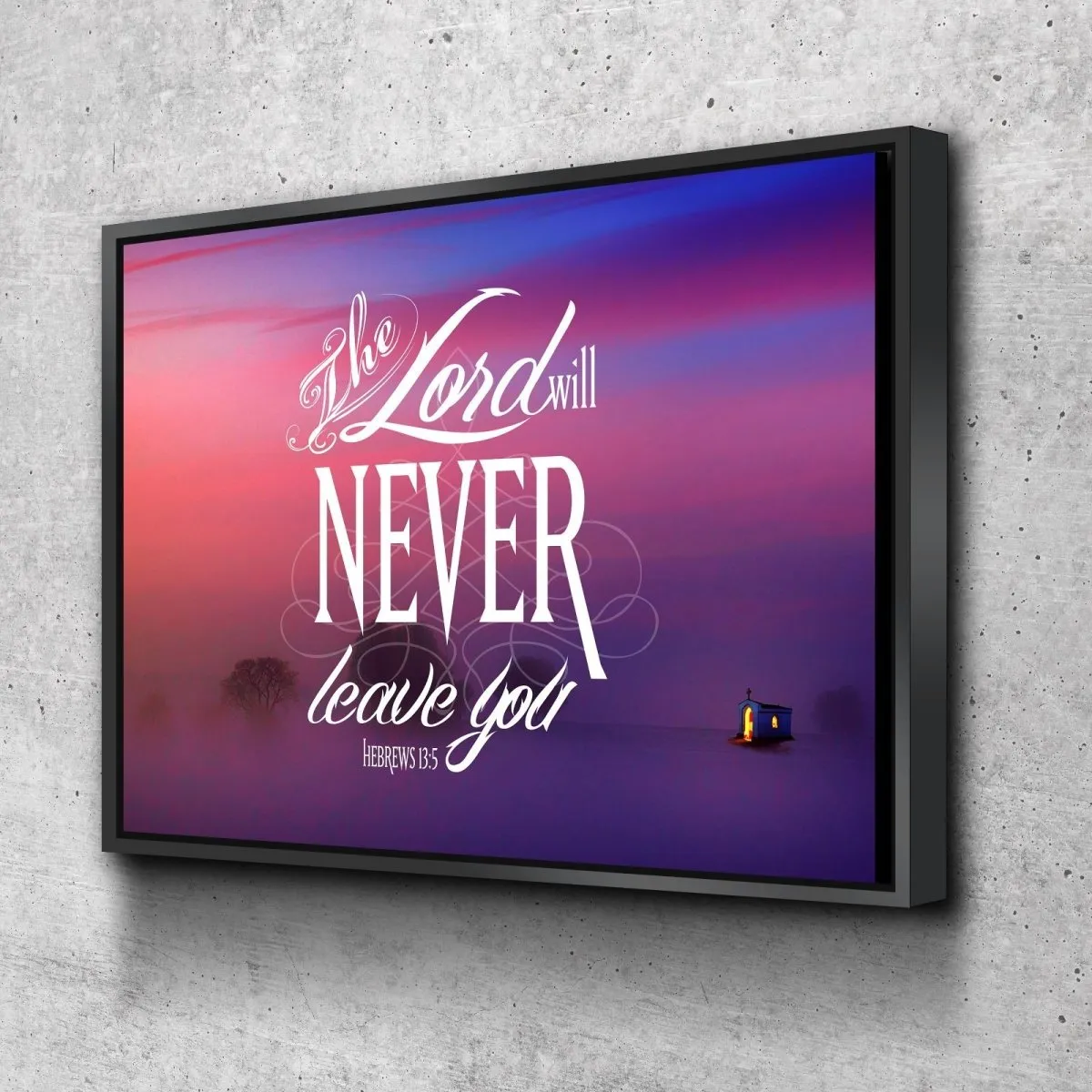 Hebrews 135 The Lord Will Never Leave You Canvas Wall Art Print - Christian Canvas Wall Art