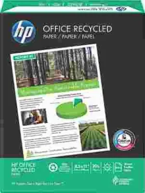 Hewlett Packard Office Recycled Paper 92 Brightness 20Lb 8-1/2 X 11 White 5000 Shts/Ctn