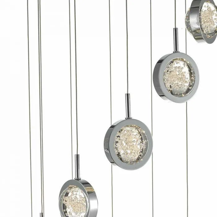Hillingdon Polished Chrome and Glass Large Cluster Pendant - ID 8091