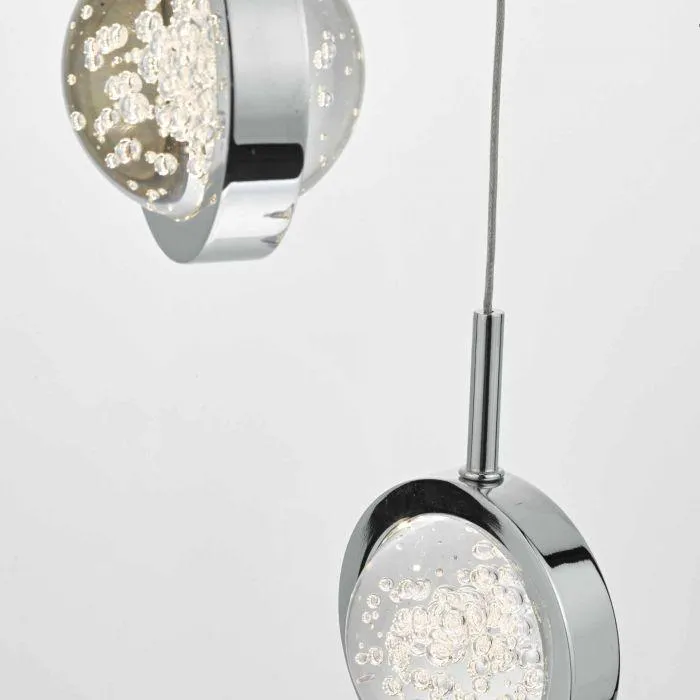 Hillingdon Polished Chrome and Glass Large Cluster Pendant - ID 8091