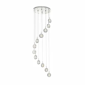Hillingdon Polished Chrome and Glass Large Cluster Pendant - ID 8091