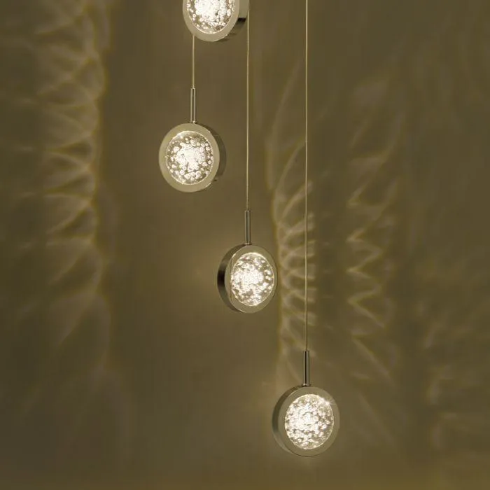 Hillingdon Polished Chrome and Glass Large Cluster Pendant - ID 8091