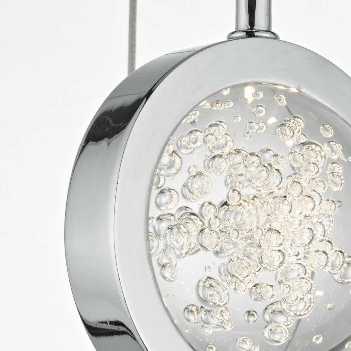 Hillingdon Polished Chrome and Glass Large Cluster Pendant - ID 8091