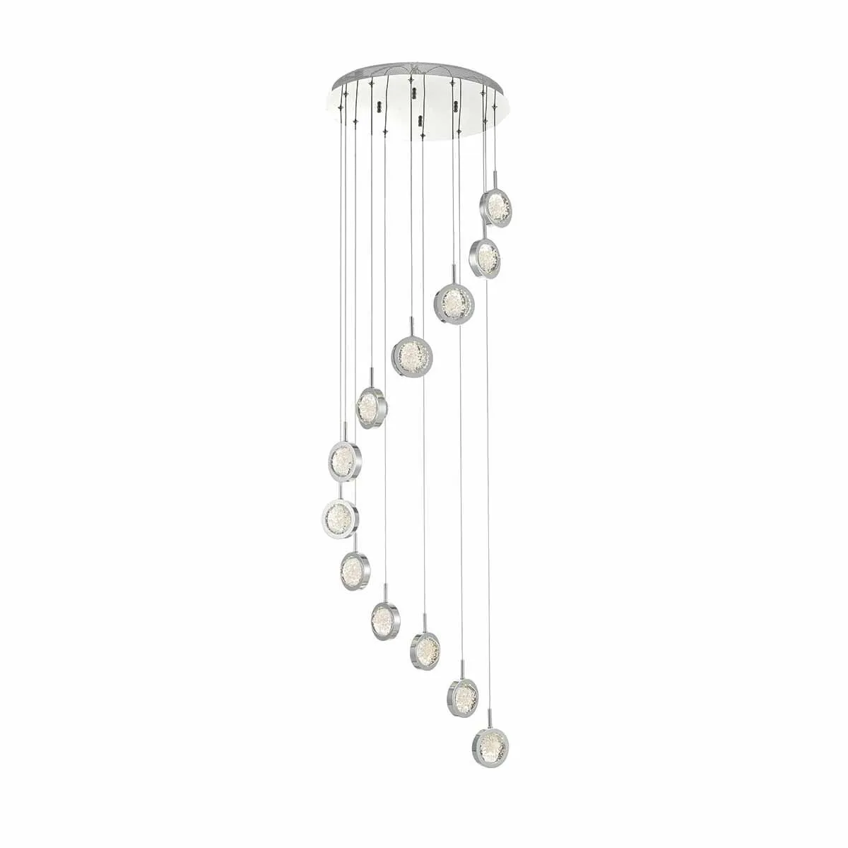 Hillingdon Polished Chrome and Glass Large Cluster Pendant - ID 8091
