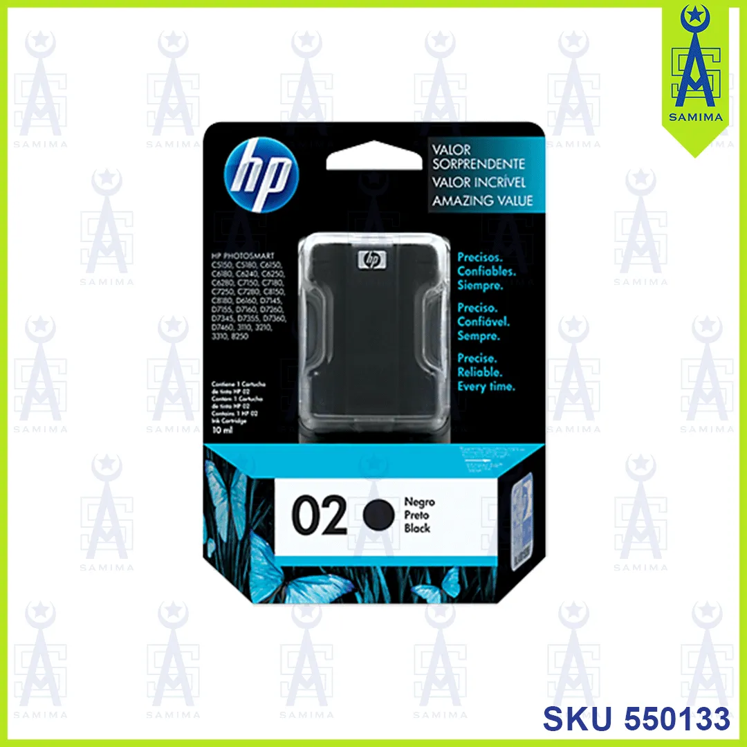 HP 02 BLACK INK CARTRIDGE