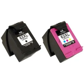 HP 62XL Ink cartridges, C2P05AN Black   C2P07AN Color (HP 62XL Combo-Pack of 2) High Yield Remanufactured Inkjet Cartridges