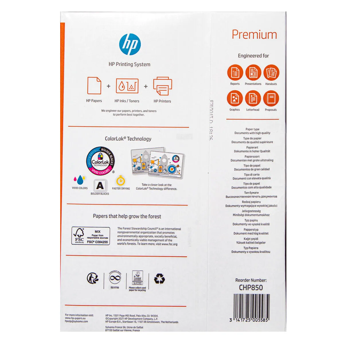 HP Premium Laser and Inkjet Printing A4 Paper 80gsm 500 Sheets