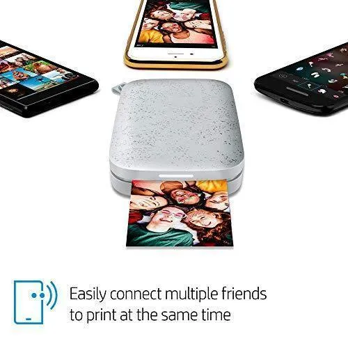 HP Sprocket Portable 2x3" Instant Photo Printer (Luna Pearl) Print Pictures on Zink Sticky-Backed Paper From Your iOS & Android Device