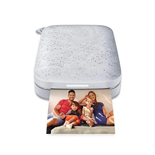 HP Sprocket Portable 2x3" Instant Photo Printer (Luna Pearl) Print Pictures on Zink Sticky-Backed Paper From Your iOS & Android Device