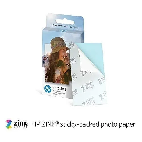 HP Sprocket Portable 2x3" Instant Photo Printer (Luna Pearl) Print Pictures on Zink Sticky-Backed Paper From Your iOS & Android Device