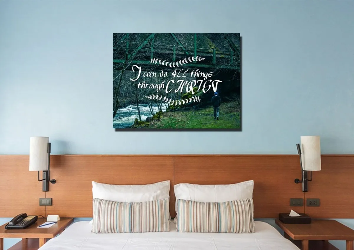 I Can Do All Things Through Christ Wall Art Canvas Print - Christian Canvas Wall Art