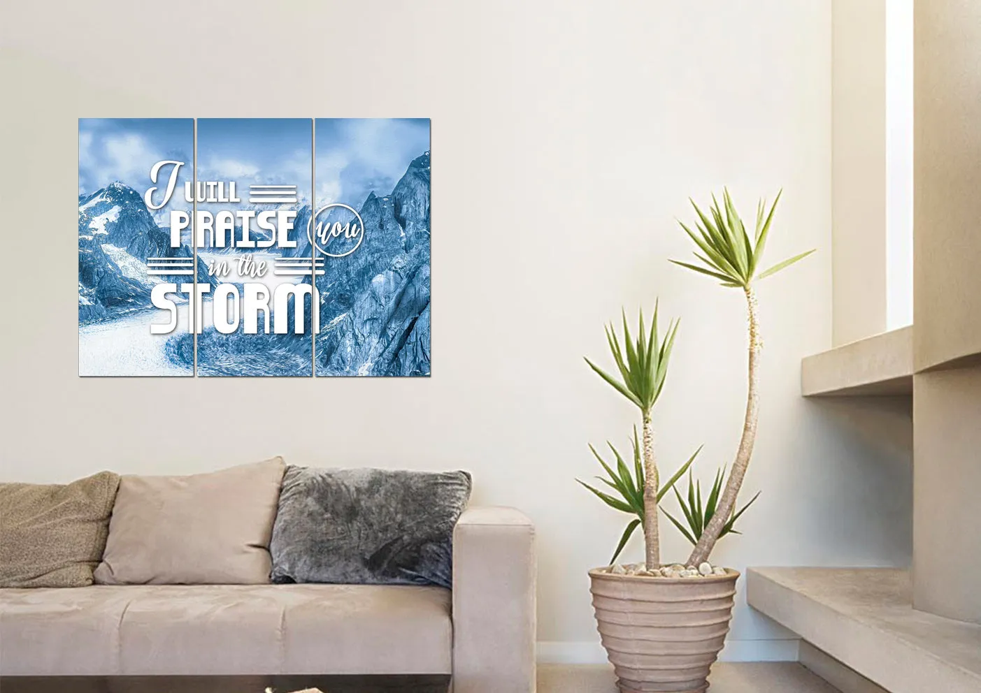 I Will Praise You In The Storm Wall Art Canvas Print - Christian Canvas Wall Art