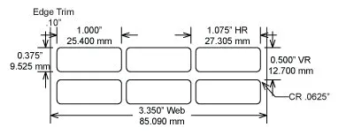 Identco TTL105-451-10 1.0x.375 ESD Semi-Gloss White Polyimide Thermal Transfer Labels