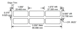 Identco TTL105-451-10 1.0x.375 ESD Semi-Gloss White Polyimide Thermal Transfer Labels