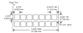 Identco TTL116-403-10 .375x.375 Gloss White Polyimide Thermal Transfer Labels