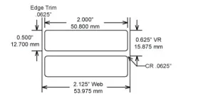 Identco TTL120-433-10 2.0x.50 Ultra-Durable Gloss White Polyimide Thermal Transfer Labels