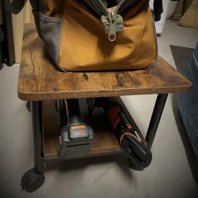 Industrial Under Desk Printer Stand, 2-Tier Mobile Machine Cart with Shelf