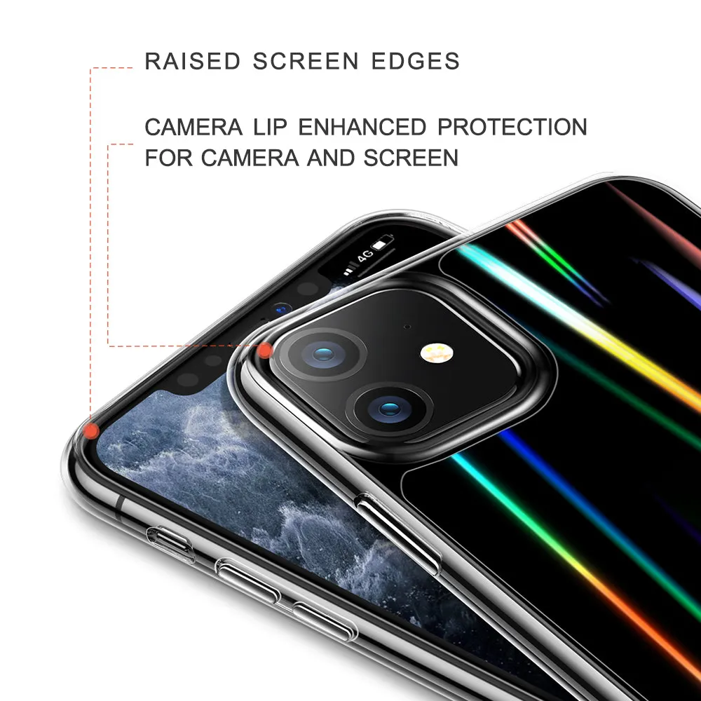 iPhone 11 6.1 inch Unicorn Beetle GLASS Slim Clear Case-Laser