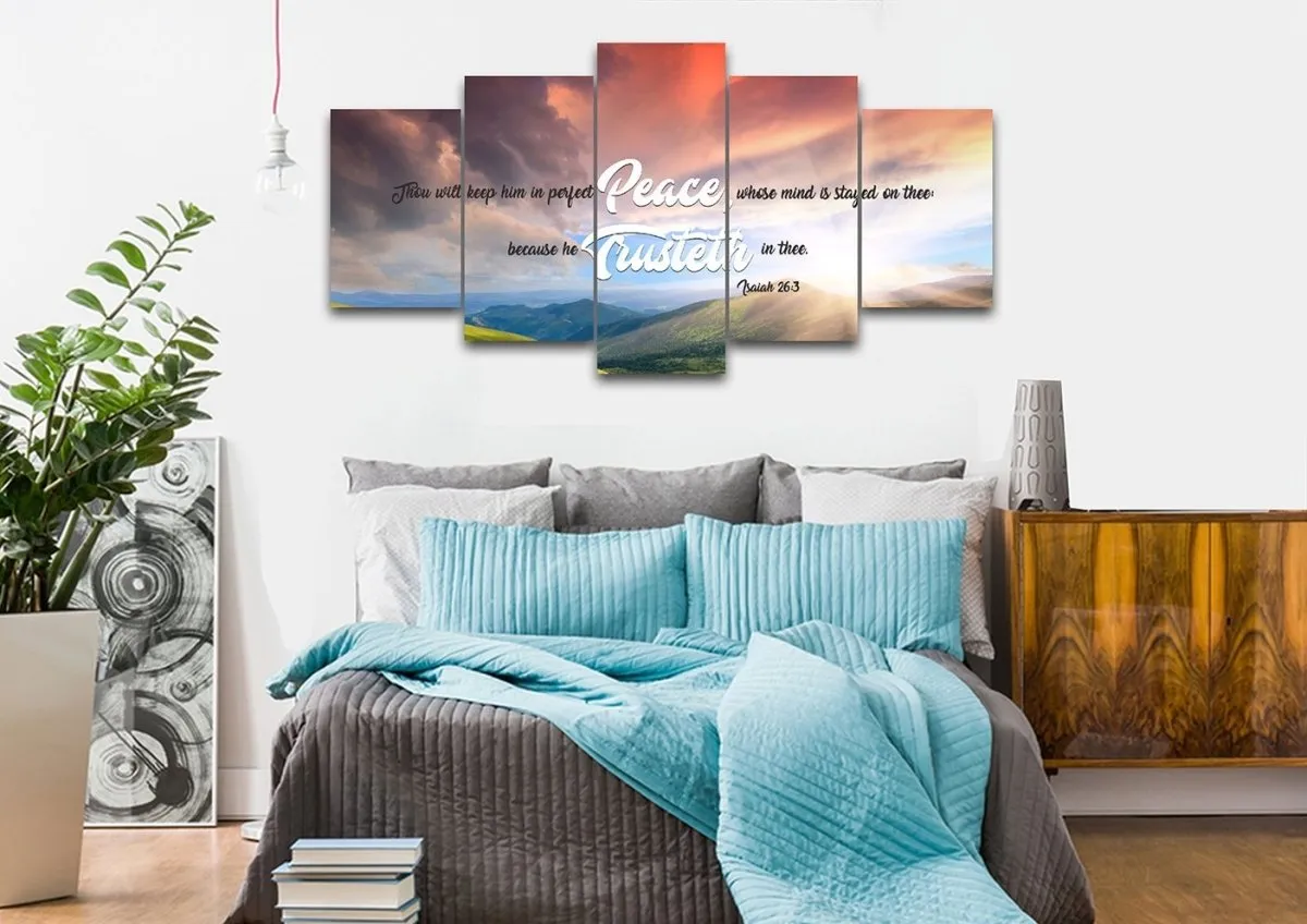 Isaiah 263 Kjv Canvas Wall Art Print - Christian Canvas Wall Art