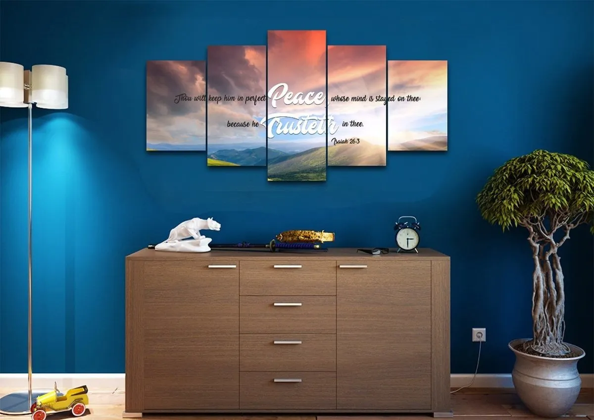 Isaiah 263 Kjv Canvas Wall Art Print - Christian Canvas Wall Art