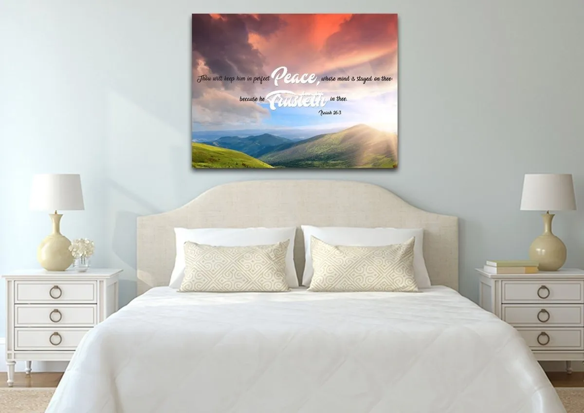 Isaiah 263 Kjv Canvas Wall Art Print - Christian Canvas Wall Art