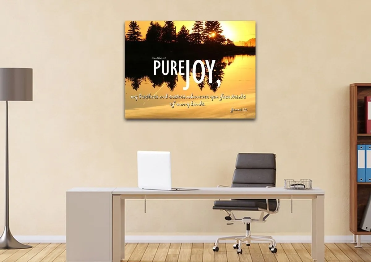 James 12 Niv Consider It Pure Joy Wall Art Canvas Print - Christian Canvas Wall Art