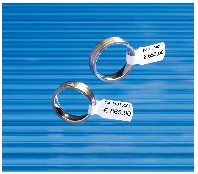 Jewellery labels A4, 49 x 10 mm, White, Opaque, with strong adhesion