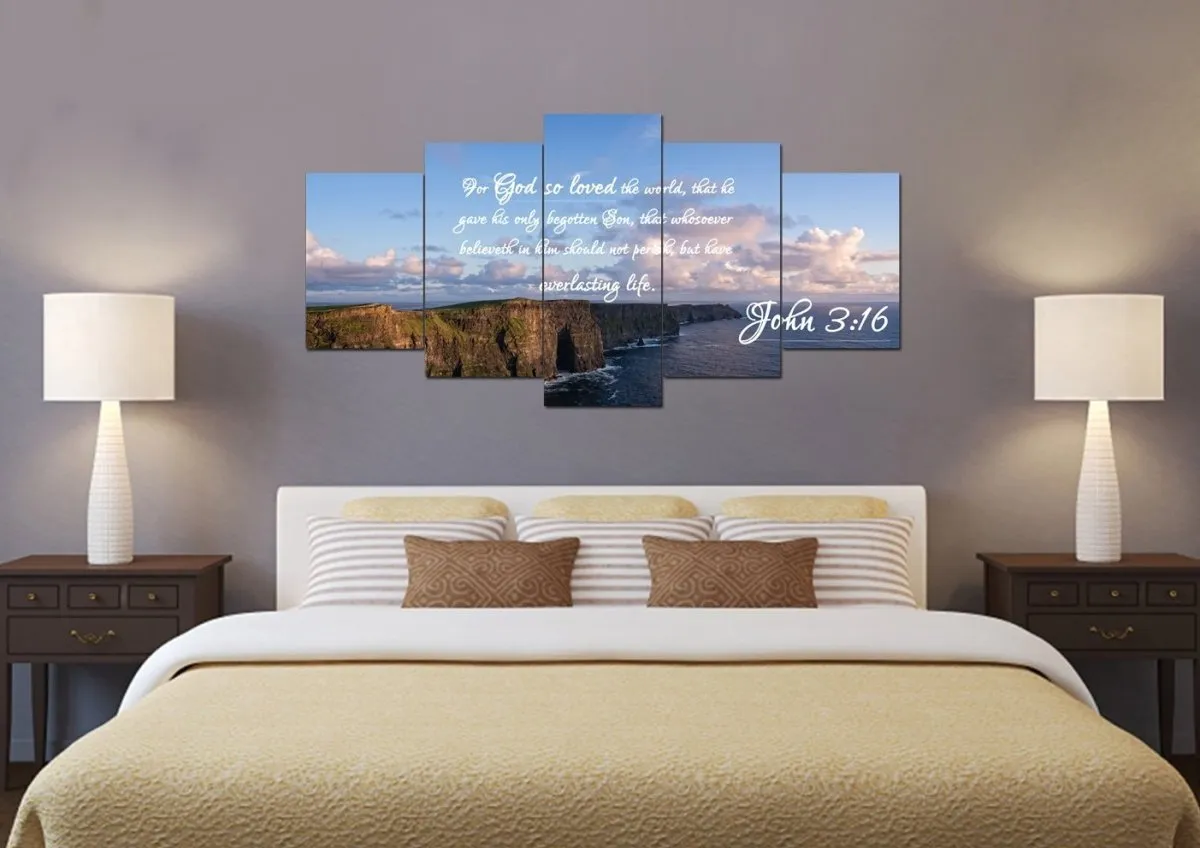 John 316 Kjv #12 Bible Verse Canvas Wall Art - Christian Canvas Wall Art