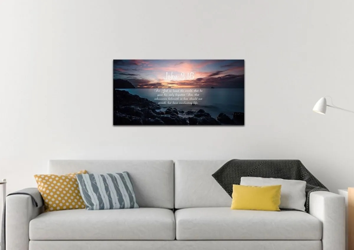 John 316 Kjv #18 Bible Verse Canvas Wall Art - Christian Canvas Wall Art