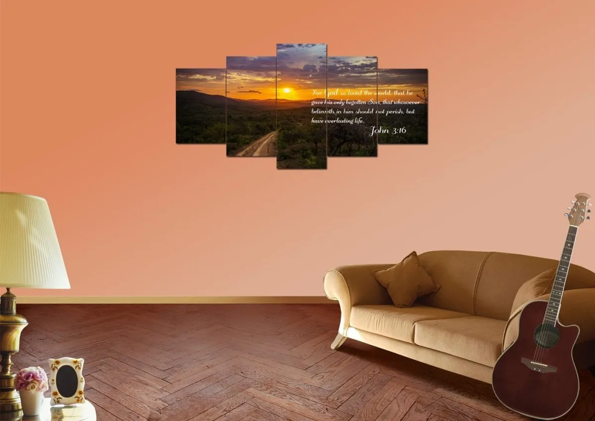 John 316 Kjv #20 Bible Verse Canvas Wall Art - Christian Canvas Wall Art